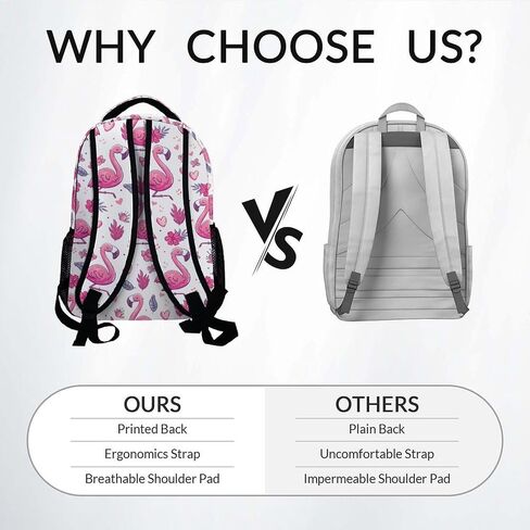School Bag for Boys - Pink Durable Aesthetic Kid Backpack - 17 Inch Large Capacity Flamingo Bookbag for School, Travel and Camp in Saudi Arabia