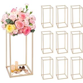 Column Vase,10PCS Metal Vase Column Stand,Wedding Centerpieces for Table,24in Tall Gold Metal Flower Stand for Wedding Event Party Props Home Decor T-Stage Reception Party