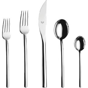 Mepra Due Stainless Steel Cutlery Set for 12, 126 Pieces, Spoons, Forks and Knives, Silver