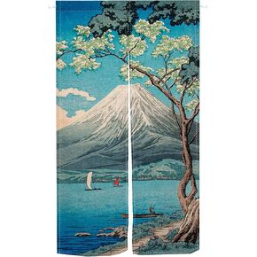 ChloropLastid Japanese Doorway Curtain Noren Mount Fuji Artistic Painting Tapestry for Wall Hanging Home Decor, 33.5"x 59"