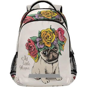 Backpack Bookbag Cute French Bulldog School Bag Travel Bag for Girls Boys Teen