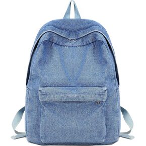 Classic Vintage Denim Bookbags School Bag College Jeans Backpack Daypack Rucksack One Size