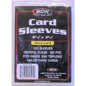 BCW Thick Card Sleeves 2 3/4 X 3 3/4 100 Pack