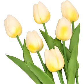 10 Pcs Blue Tulips Fake Artificial Flowers Real Touch 13" Silk Flower for Home Decor Wedding Bouquet Decorations Floral Arrangements in Saudi Arabia