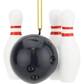 Tree Buddees Bowling Ball and Pins Christmas Ornaments
