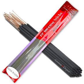 Aroma Depot 19'' Cool Water Type Most Exotic Incense Sticks. One Bundle Approx 27 to 30 Sticks, Jumbo 19 inch Long, Natural 19'' Extra Large Incense Sticks. Burns for 3 to 4 Hours Each. Long Lasting