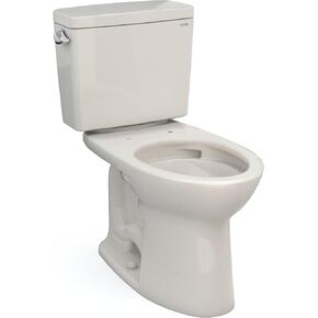 TOTO Drake Two-Piece Elongated 1.28 GPF Universal Height TORNADO FLUSH Toilet with CEFIONTECT, Sedona Beige - CST776CEFG#12