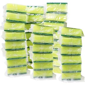 36 Pack Dishwashing Sponge Individually Wrapped, Non Scratch Scrub Sponges Scouring Pad for Household Cleaning, Sink, Pots, Pans, Kitchen,Hotel,Car.