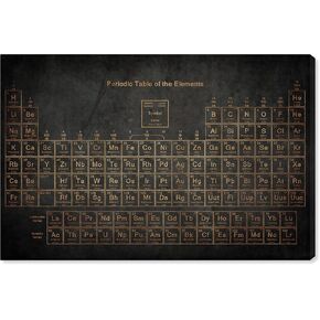 The Oliver Gal Artist Co. Oliver Gal 'Periodic Table' Black Abstract Wall Art Print Premium Canvas 36" x 24" Gray