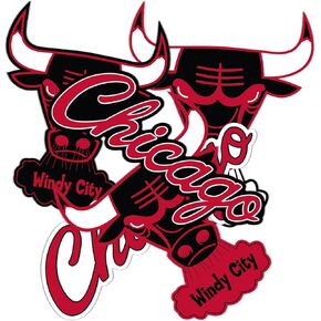 Desert Cactus Chicago Bulls Stickers NBA Officially Licensed Vinyl Decal Laptop Water Bottle Car Scrapbook (Vintage T2-B)