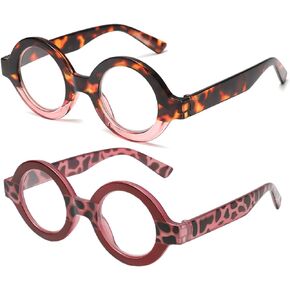 2 PACK Reading Glasses for Women Men, Blue Light Reading Glasses, Magnifier Eyeglasses for Computer Phone Reading Book