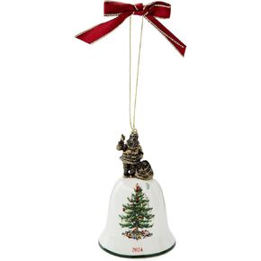 Spode Christmas Tree 2024 Bell Ornament - Festive Holiday Decoration, Novelty Bauble for Seasonal Decor - Ideal Holiday Keepsake Ornament for Christmas - Collectible Ornament for Home Decoration