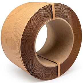 IDL Packaging 3/8" x 6500' Made of 100% Paper Strapping Roll, Machine Grade, 8" x 8" Core, 99 lbs Break Strength - 100% Recyclable Alternative to Polypropylene (PP) Banding - Flexible Packing Straps