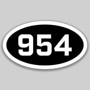 DHDM 954 Area Code Sticker Florida Fort Lauderdale Coconut Creek Cooper City City Pride Love | 5-Inches by 3-Inches | Premium Quality Vinyl UV Resistant Laminate PD2444