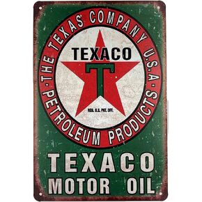 Tin Sign Metal Wall Decor | Gas Station Motor Oil Company | 8 x 12 in | Decorative Plaque Poster For Home Bar Room Garage Decor | Vintage Retro Man Cave Style