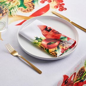 Kadut Christmas Ribbon Tablecloth (60 x 102 Inch) for 6 Foot Rectangle Tables, Heavy Duty Fabric, Stain Proof Xmas Ribbon Table Cloth for Harvest, Holiday, and Fall, & Christmas Dinner.
