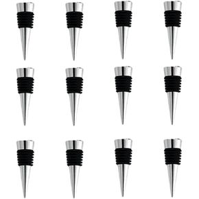 Wine Stoppers for Wine Bottles, 12Pcs Stainless Steel Wine Stoppers, Reusable Wine Corks for Beverage, Silicone Wine Stopper for DIY Wedding Bar Holiday Party Gifts