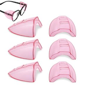 3 Pair Eye Glass Side Safety Shields - Safety Glasses Side Shields for Prescription Glasses Protective Eyewear Clear Protective Eye Glasses Side Shield - Safety Side Shields Side Guards For Glasses