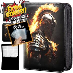 Premium Trading Card Binder, 900 Double Sided Pocket Collection Binders, Collector Album Binders, Card Folder for Baseball Cards, Sports Cards, Pokemon Card Binder, MTG, TCG., Black