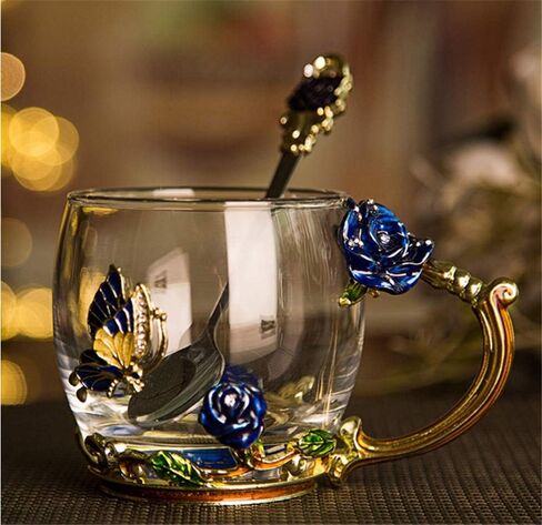 Luka Tech 35OZ Enamel Glass Flower Teapot With Removable Loose Tea Leaf Infuser Tea Maker,Gifts For Women,Mom,Mothers Day,Christmas,Birthday,Valentines Day in Saudi Arabia