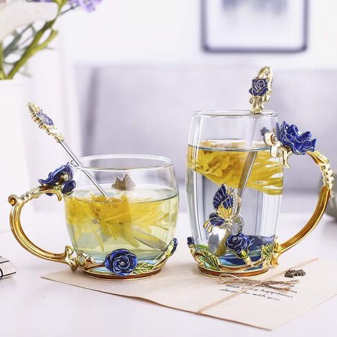 Luka Tech 35OZ Enamel Glass Flower Teapot With Removable Loose Tea Leaf Infuser Tea Maker,Gifts For Women,Mom,Mothers Day,Christmas,Birthday,Valentines Day in Saudi Arabia
