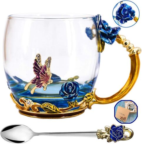 Luka Tech 35OZ Enamel Glass Flower Teapot With Removable Loose Tea Leaf Infuser Tea Maker,Gifts For Women,Mom,Mothers Day,Christmas,Birthday,Valentines Day in Saudi Arabia