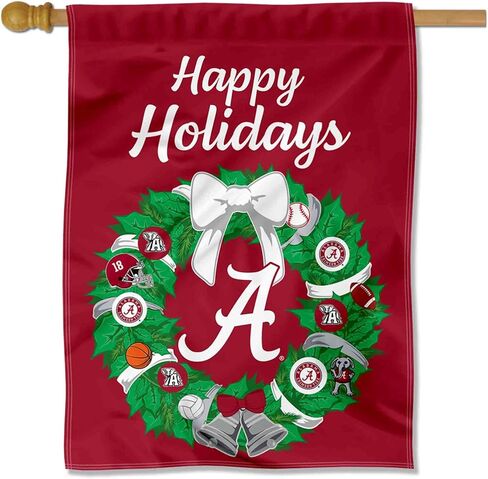 Alabama Crimson Tide Happy Holidays Christmas Banner Flag in Saudi Arabia