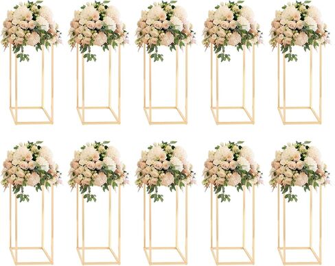 Column Vase,10PCS Metal Vase Column Stand,Wedding Centerpieces for Table,24in Tall Gold Metal Flower Stand for Wedding Event Party Props Home Decor T-Stage Reception Party in Saudi Arabia