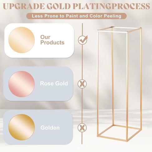 Column Vase,10PCS Metal Vase Column Stand,Wedding Centerpieces for Table,24in Tall Gold Metal Flower Stand for Wedding Event Party Props Home Decor T-Stage Reception Party in Saudi Arabia
