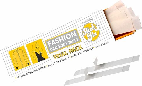 Fashion Dressing Tape (Pack of 18) Invisible Double-Sided Body Tape (Fabric and Skin Friendly) Strong Adhesive for All Day use | Transparent, Clear in Saudi Arabia