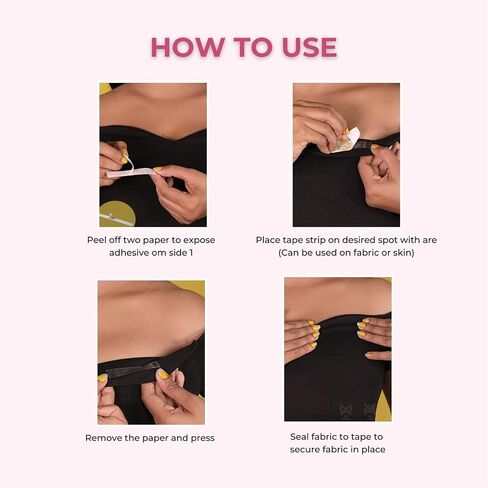 Fashion Dressing Tape (Pack of 18) Invisible Double-Sided Body Tape (Fabric and Skin Friendly) Strong Adhesive for All Day use | Transparent, Clear in Saudi Arabia
