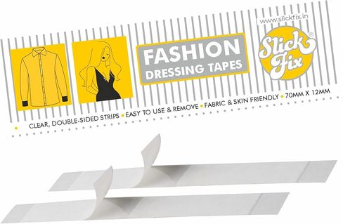 Fashion Dressing Tape (Pack of 18) Invisible Double-Sided Body Tape (Fabric and Skin Friendly) Strong Adhesive for All Day use | Transparent, Clear in Saudi Arabia