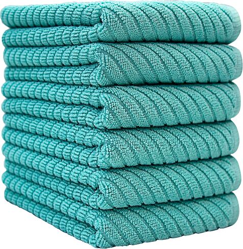 مناشف مطبخ فاخرة (16 بوصة × 25 بوصة، 6 عبوات) | فوط مطبخ قطنية كبيرة | مناشف الأطباق | تصميم نسج قطري | مجموعة مناشف شاي عالية الامتصاص بوزن 445 جرامًا لكل متر مربع مع حلقة تعليق | أحمر in Kuwait