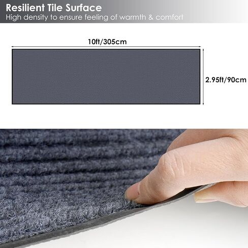 jxgzyy Commercial Door Mat Runner Rug 3 ft x 16.4 ft Commercial Outdoor Carpet Double Stripes Carpet with PVC Backing Area Rugs for Hallway Entryway Kitchen Balcony Garage Rug in Kuwait