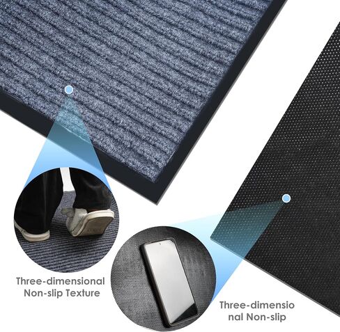 jxgzyy Commercial Door Mat Runner Rug 3 ft x 16.4 ft Commercial Outdoor Carpet Double Stripes Carpet with PVC Backing Area Rugs for Hallway Entryway Kitchen Balcony Garage Rug in Kuwait