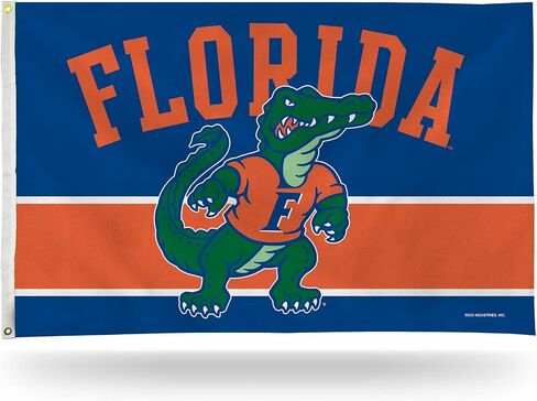 لافتة علم Rico Industries NCAA Florida Gators مخططة باللون البرتقالي مقاس 3 × 5 بوصات من جانب واحد - داخلي أو خارجي - ديكور منزلي in Saudi Arabia
