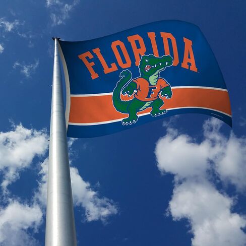 لافتة علم Rico Industries NCAA Florida Gators مخططة باللون البرتقالي مقاس 3 × 5 بوصات من جانب واحد - داخلي أو خارجي - ديكور منزلي in Saudi Arabia