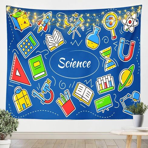 Science Theme Tapestry for Boys Girls Back to School Gifts Tapestries,Math Geometry Science Wall Tapestry Science Formula Wall Hangings Teens Kids Math Equation Wall Art Tapestry Black,59"X82" in Saudi Arabia