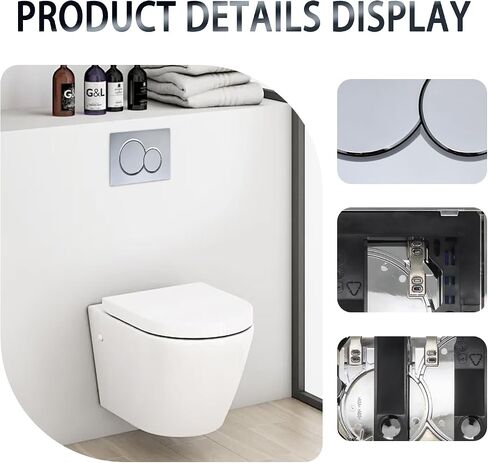 Wall Hung Toilet Water Tank Dual Flush Plate,Compatible with Geberit Sigma01-115.770.21.5,Noise Reduction,Toilet Replacement Parts with Plastic,Easy Installation(Plated) in Saudi Arabia