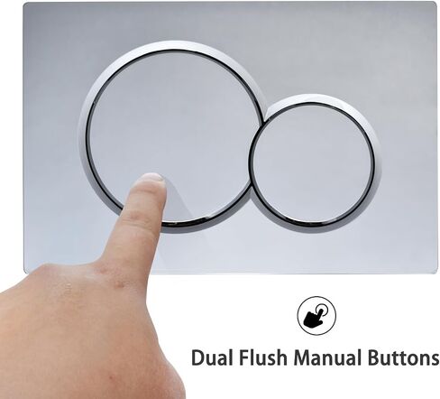 Wall Hung Toilet Water Tank Dual Flush Plate,Compatible with Geberit Sigma01-115.770.21.5,Noise Reduction,Toilet Replacement Parts with Plastic,Easy Installation(Plated) in Saudi Arabia