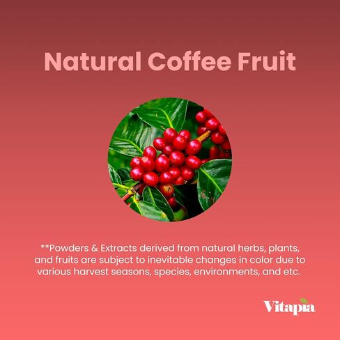 Vitacoffee Caffeine Coffee Fruit Powder for Energy, Memory, Focus, Antioxidant, Metabolism, Skin Health Support - 100g & 33 Day Supply - Non-GMO, Gluten-Free, Vegan Supplement in Saudi Arabia