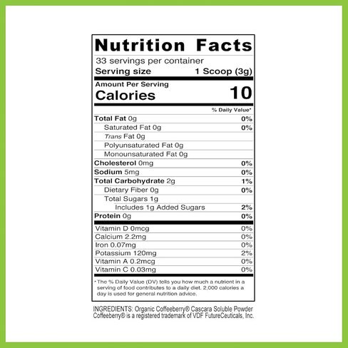 Vitacoffee Caffeine Coffee Fruit Powder for Energy, Memory, Focus, Antioxidant, Metabolism, Skin Health Support - 100g & 33 Day Supply - Non-GMO, Gluten-Free, Vegan Supplement in Saudi Arabia
