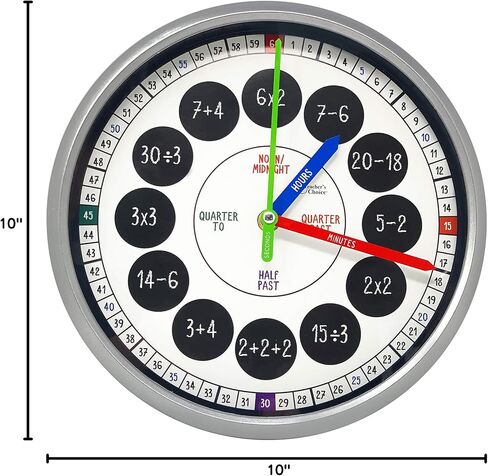 ساعة حائط تعليمية - ساعة تعليمية لوقت الحركة الصامتة لفصول المعلمين وغرف نوم الأطفال والحيوانات in Kuwait