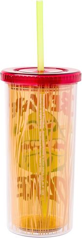 Silver Buffalo NBC Universal Shrek Beware Ogre Plastic Tall Cold Cup with Lid and Reusable Straw, 20 Ounces in Saudi Arabia