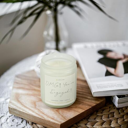 Engagement Gifts for Couples, Engagement Gift, Bridal Shower Gifts, Engagement Party Decorations, Couples Gift - OMG Youre Engaged 7oz Natural Soy Lavender Candle with 50+ Hours Burn Time in Saudi Arabia