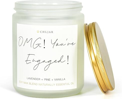 Engagement Gifts for Couples, Engagement Gift, Bridal Shower Gifts, Engagement Party Decorations, Couples Gift - OMG Youre Engaged 7oz Natural Soy Lavender Candle with 50+ Hours Burn Time in Saudi Arabia