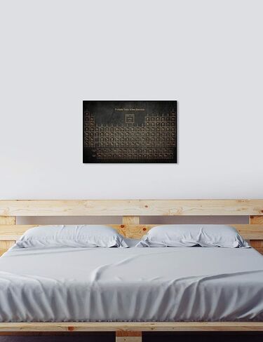 The Oliver Gal Artist Co. Oliver Gal 'Periodic Table' Black Abstract Wall Art Print Premium Canvas 36" x 24" Gray in Kuwait