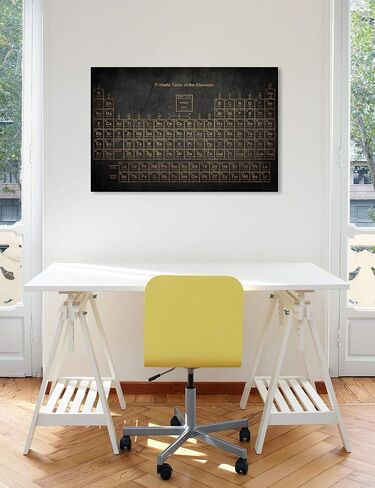 The Oliver Gal Artist Co. Oliver Gal 'Periodic Table' Black Abstract Wall Art Print Premium Canvas 36" x 24" Gray in Kuwait