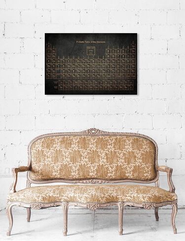 The Oliver Gal Artist Co. Oliver Gal 'Periodic Table' Black Abstract Wall Art Print Premium Canvas 36" x 24" Gray in Kuwait