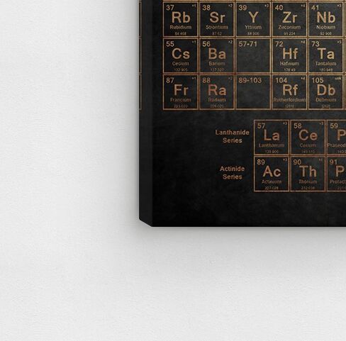 The Oliver Gal Artist Co. Oliver Gal 'Periodic Table' Black Abstract Wall Art Print Premium Canvas 36" x 24" Gray in Kuwait